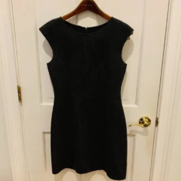 Theory Woman's Wool Sleeveless Sheath Dress Gray Size 6 - Picture 2 of 8